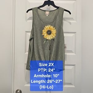 Tru Self Graphic Tank Top, NWT, Size 2X
